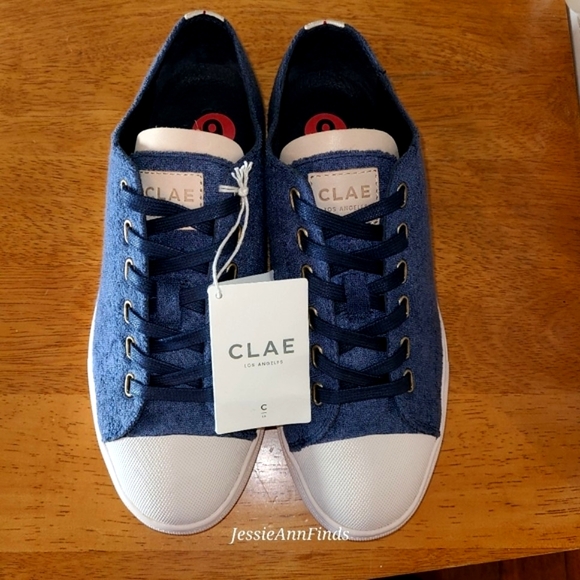 NWT CLAE Navy Blue Herbie Textile Recycled Terry Shoes Men's 6 Women's 7.5 EUR38 - Picture 11 of 16